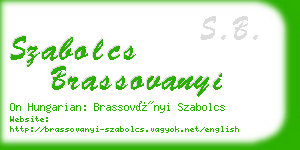 szabolcs brassovanyi business card